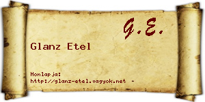 Glanz Etel névjegykártya